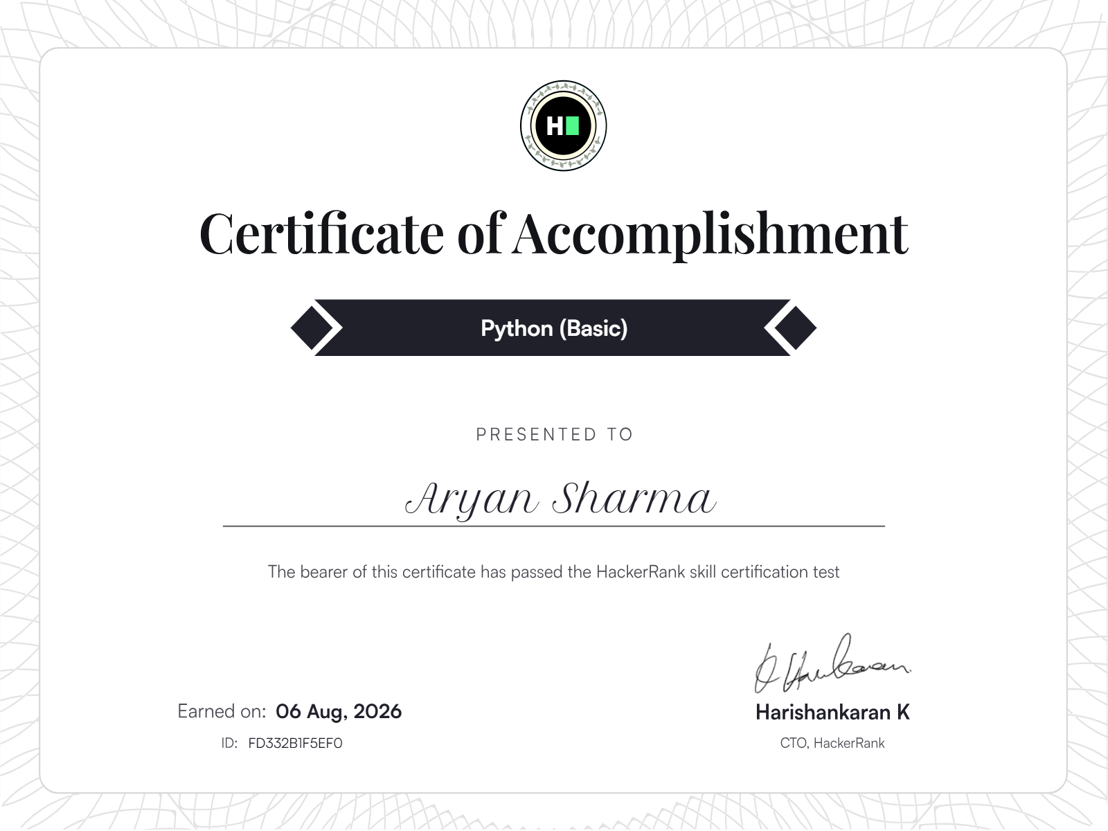 Certificate